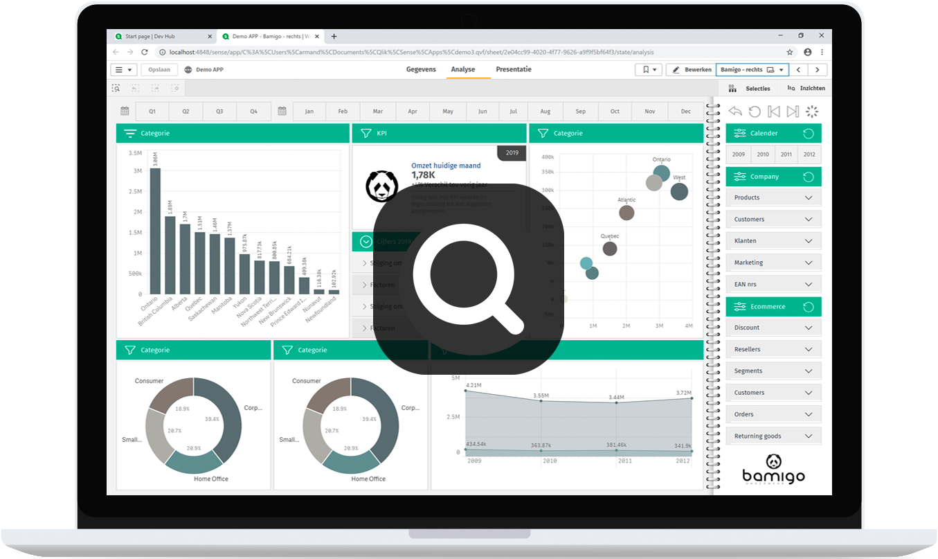 Scherm Qlik Sense