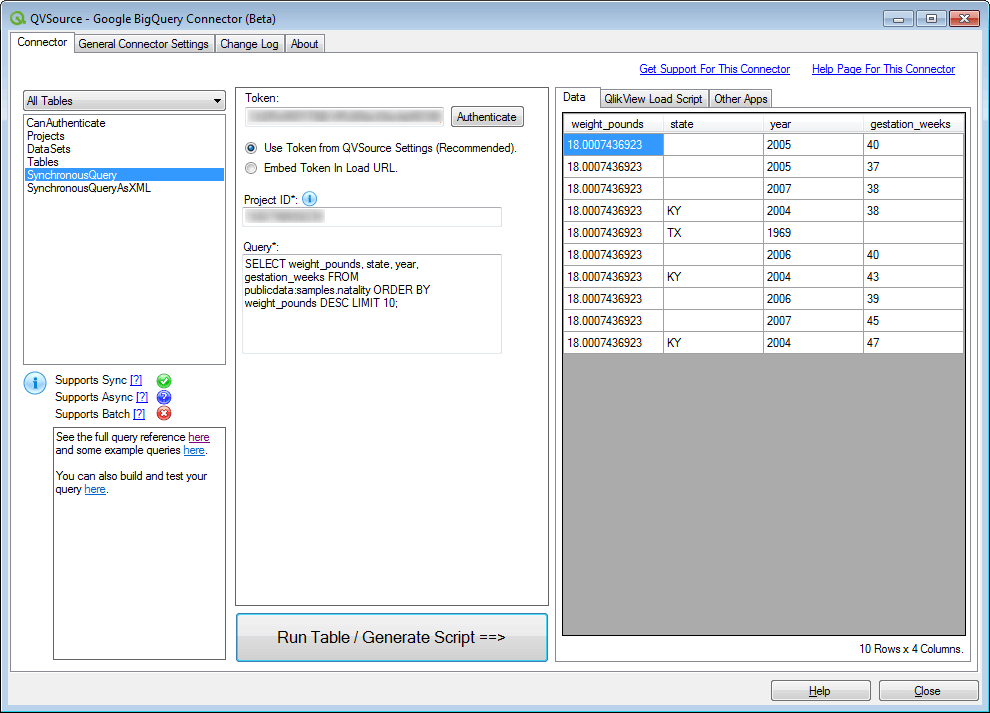 BigQuery example