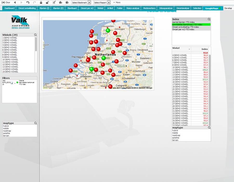 Bi Dashboard Valk Software - 04 GoogleMaps